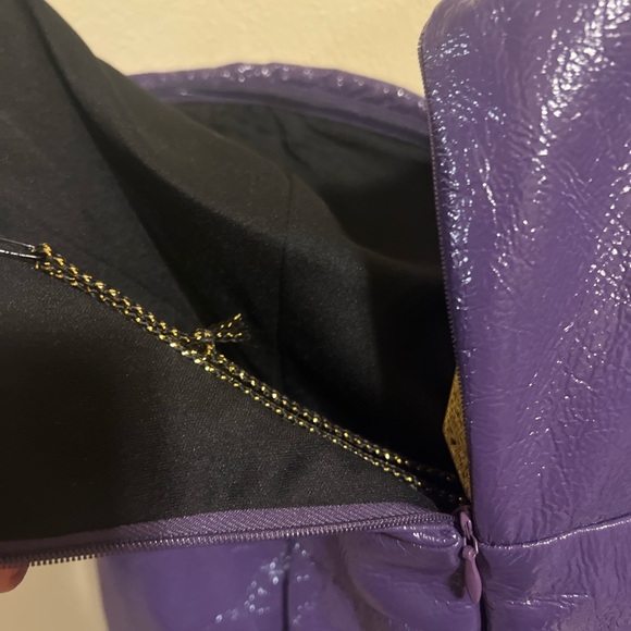 Vibrant M.I.U. Purple Faux Leather Strapless Jumpsuit NWT Size S Women's Casual - Picture 11 of 14